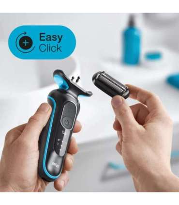 Braun Shaver 51-M1000S Operating time (max) 50 min Wet & Dry Lithium Ion Black/Blue