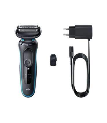 Braun Shaver 51-M1000S Operating time (max) 50 min Wet & Dry Lithium Ion Black/Blue