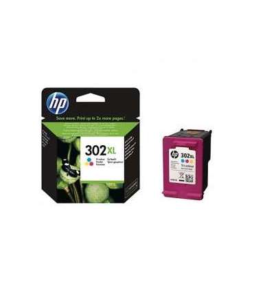 HP 302XL High Yield Tri-Color Ink Cartridge, 330 pages, for HP Officejet 3830,3834,4650, Deskjet 2130,3630,1010, Envy 4520