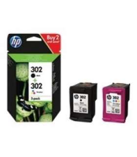 HP 302 2-pack Black/Tri-Color Ink Cartridges, 190/165 pages, for HP Deskjet 1110/2130/3630, HP Envy 4520