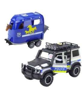 WOOPIE Zestaw Samochód Terenowy Policyjny z Przyczepą dla Konia