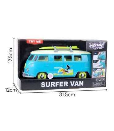 WOOPIE Samochód Bus Surfing Klasyczny Niebieski Ze Światłem I Dźwiękiem Model