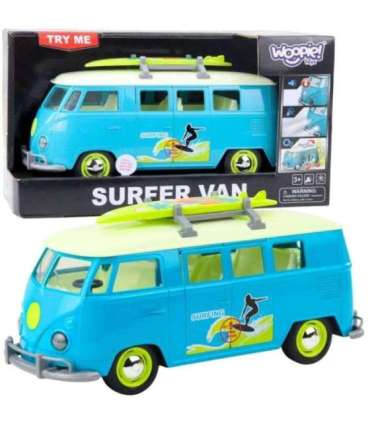WOOPIE Samochód Bus Surfing Klasyczny Niebieski Ze Światłem I Dźwiękiem Model