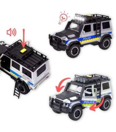 WOOPIE Zestaw Samochód Terenowy Policyjny z Przyczepą na Motocykl