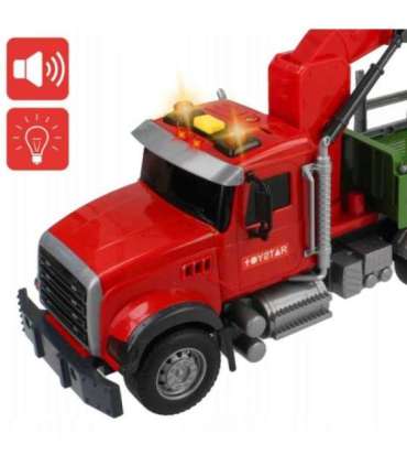 WOOPIE Ciężarówka z Ruchomym Dźwigiem do Drewna Dźwięk Światła 1:14