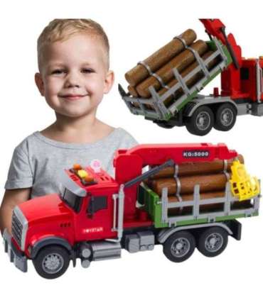 WOOPIE Ciężarówka z Ruchomym Dźwigiem do Drewna Dźwięk Światła 1:14