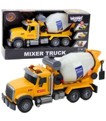 WOOPIE Ciężarówka Betoniarka Obrotowy Bęben Światła Dźwięki Żółta