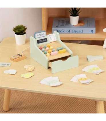 WOOPIE GREEN Drewniana Kasa Sklepowa Edukacyjna z Akcesoriami 23 el. FSC