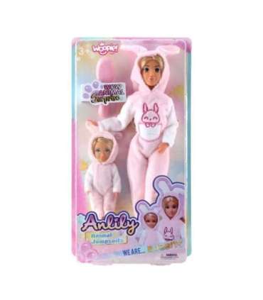 WOOPIE ROYAL Lalki Kombinezony Różowe Króliczki Zestaw 2szt.