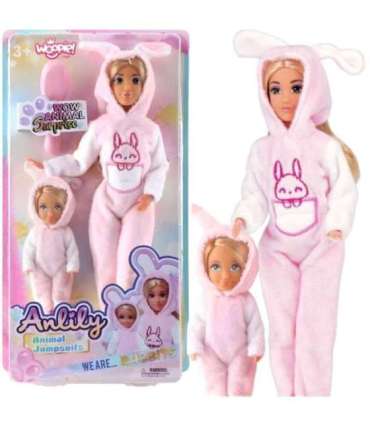 WOOPIE ROYAL Lalki Kombinezony Różowe Króliczki Zestaw 2szt.