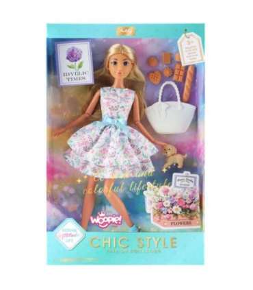 WOOPIE ROYAL Lalka Lily 30 cm Wiosenna Suknia Akcesoria Piesek Piknik