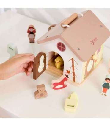 CLASSIC WORLD деревянный сенсорный обучающий домик с замками и ключами, 11 предметов