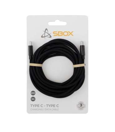 Sbox Type-C - Type-C M/M 3m Black USB-TYPEC-TYPEC-3