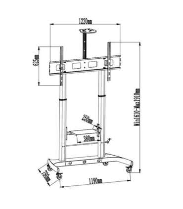Techly ICA-TR45 TV stand/entertainment centre 2 shelves