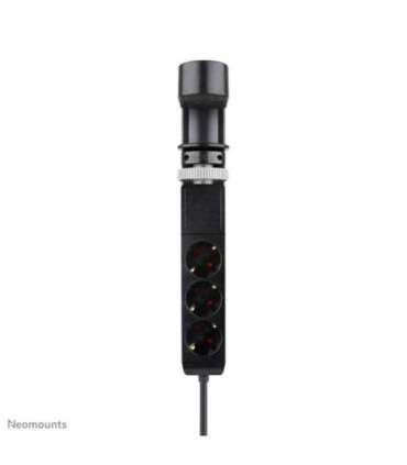 Neomounts DS22-840BL6 desk socket with clamp, 1.4 m, Indoor, Type F, Plastic, Black, Power Delivery