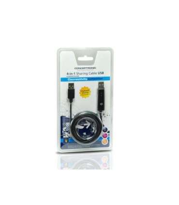 Conceptronic CUSBKMFOSHARE USB 2.0 1.8m, 1.8 m, Black, USB A, USB A, M/M