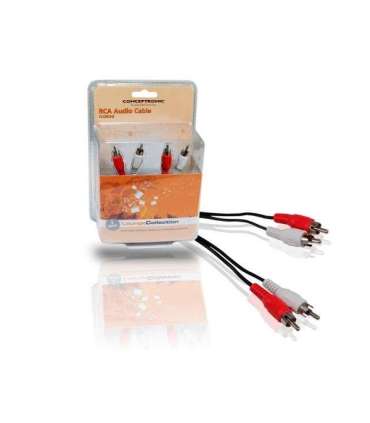Conceptronic CLCINCH5 RCA Audio Cable, RCA, Male, RCA, Male, 5 m, Black