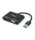 Equip 133386 USB 3.0 to HDMI/VGA (HD15) Adapter, 3.2 Gen 1, USB Type-A, HDMI output, 1920 x 1080p