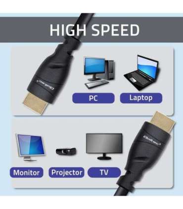 Qoltec 50353 HDMI v2.1 Cable Ultra high speed 8K 60Hz 26AWG GOLD 5m
