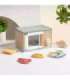 TOOKY TOY Drewniana Kuchenka Mikrofalowa Zestaw Produktów Spożywczych