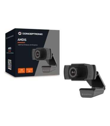 Conceptronic AMDIS01B AMDIS 1080P Full HD Webcam with Microphone, 2 MP, 1080p, 30 fps, H.264