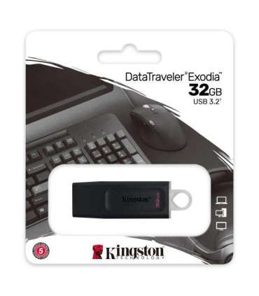 Kingston DTX/64GB DataTraveler Exodia USB flash drive, 64 GB, USB Type-A/ USB 3.2 Gen 1, Black