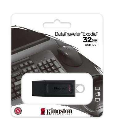 Kingston DTX/128GB Exodia DataTraveler USB flash drive, 128GB, USB Type-A USB3.1 Gen 1, Black