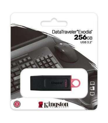 Kingston DTX/256GB Exodia USB Flash drive, 256 GB, USB 3.2, Black