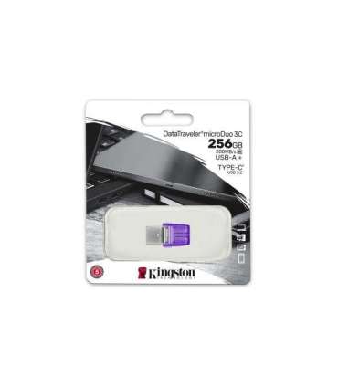 Kingston DTDUO3CG3/256GB DataTraveler microDuo 3C USB-Stick, 256 GB, USB 3.2 Gen 1, max 200 MB/s