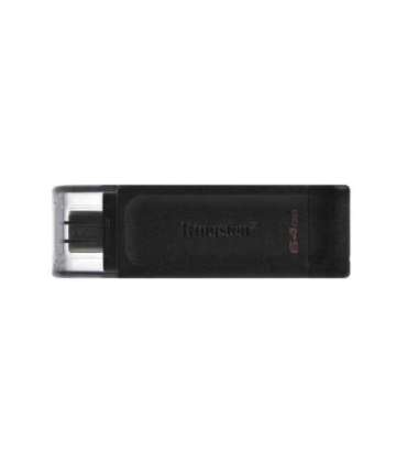Kingston DT70/64GB DT70 DataTraveler, 64GB, USB Type-C, USB 3.2 Gen 1, Cap, Black