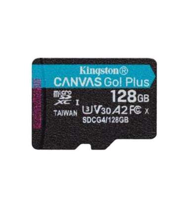 Kingston SDCG4/128GB Canvas GoPlus microSDXC, 128 GB, A2 U3 V30 Card, Class 10, UHS-I, 200 MB/s