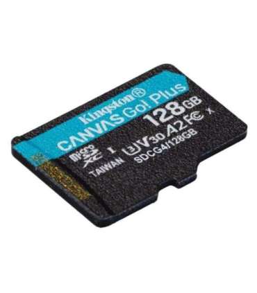 Kingston SDCG4/128GB Canvas GoPlus microSDXC, 128 GB, A2 U3 V30 Card, Class 10, UHS-I, 200 MB/s