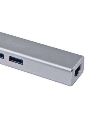Equip 13348107101 USB-C to 3-port USB 3.0 Hubs with Gigabit adapter, USB 3.2 Gen 1, USB Type-A, WLAN