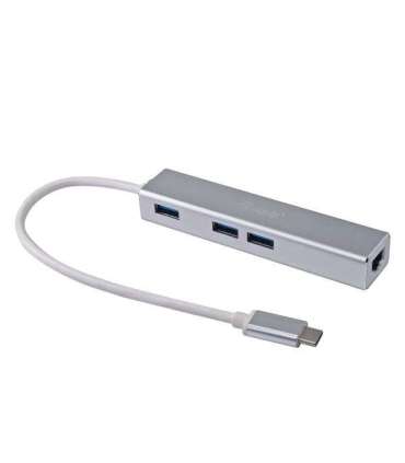 Equip 13348107101 USB-C to 3-port USB 3.0 Hubs with Gigabit adapter, USB 3.2 Gen 1, USB Type-A, WLAN