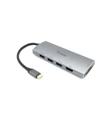 Equip 13348207101 USB-C 7 in 1 Multifunctional Adapter, USB 3.2 Gen 1 Type-C, 100 W, SD, 4K UHD