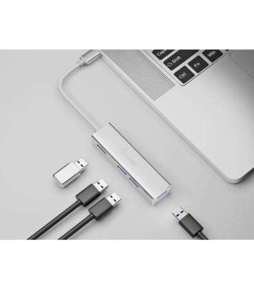 Equip 12895807101 USB-C to 4-port USB 3.0 Hubs, USB 3.2 Gen 1, USB Type-C, USB Type-A, 5000 Mbit/s