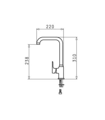Pyramis Silvio Duo kitchen mixer 090929638 Granite / Carbon