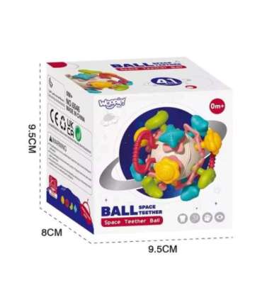 WOOPIE BABY Pehme 4-ühes kõristi, närimismänguasi ja sensoorne mänguasi imikutele 0+ kuud