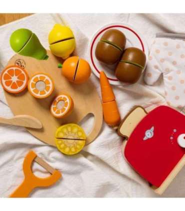 CLASSIC WORLD puidust puuviljade lõikamise komplekt takjapaelaga