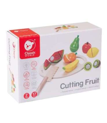 CLASSIC WORLD puidust puuviljade lõikamise komplekt takjapaelaga