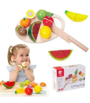 CLASSIC WORLD puidust puuviljade lõikamise komplekt takjapaelaga