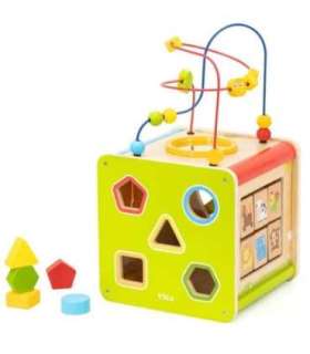 Viga Drewniana Kostka Edukacyjna 5w1