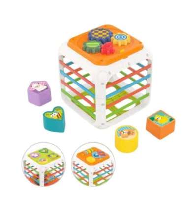 WOOPIE hariduslik kuubik, kujundite sorteerija 4-ühes, 18+ kuud