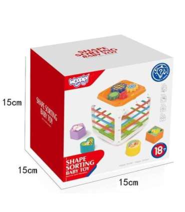 WOOPIE hariduslik kuubik, kujundite sorteerija 4-ühes, 18+ kuud