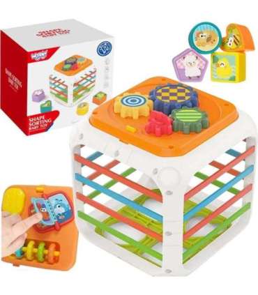 WOOPIE hariduslik kuubik, kujundite sorteerija 4-ühes, 18+ kuud