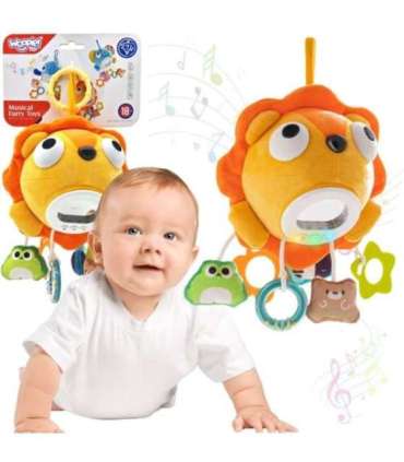 WOOPIE Baby Pluszowy Lew Maskotka Interaktywna Przytulanka Muzyczna z Zawieszkami i Gryzakami