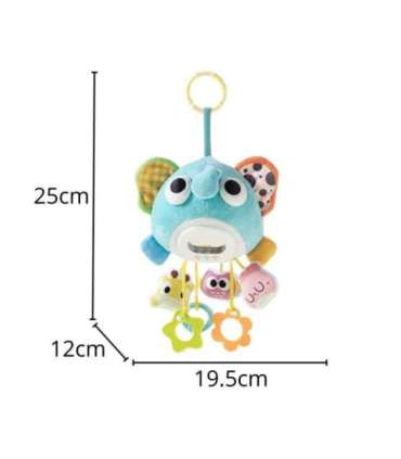 WOOPIE Baby Pluszowy Słonik Maskotka Interaktywna Przytulanka Muzyczna z Zawieszkami i Gryzakami