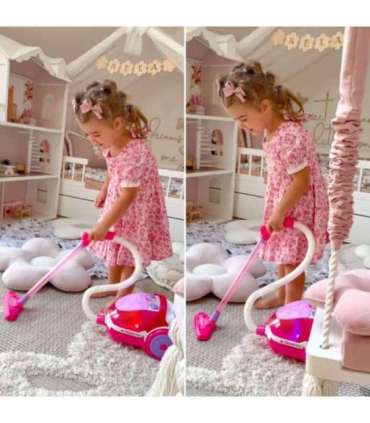 WOOPIE Odkurzacz dla Dzieci z Funkcją Wciągania Różowy