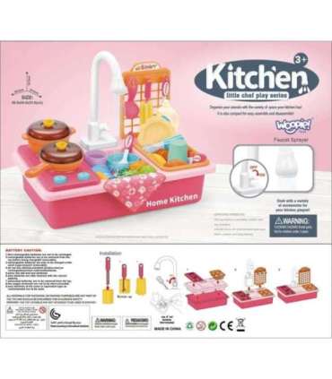 WOOPIE Zlewozmywak 2w1 Kuchnia dla Dzieci Różowa