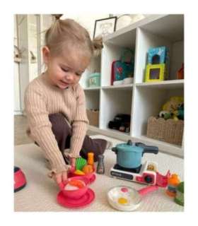 WOOPIE Zestaw Kuchenny Pomocnik Kucharza Kuchnia Gazowa Garnek Patelnia Czajnik Akcesoria